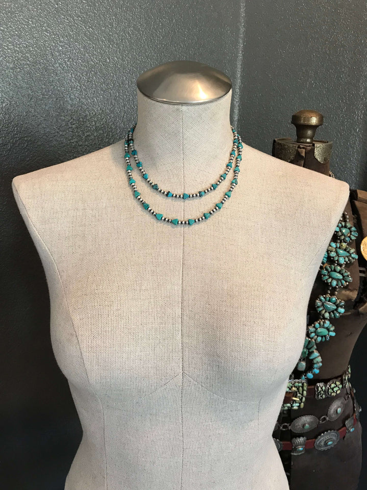 The Siskiyou Necklace-Necklaces-Calli Co., Turquoise and Silver Jewelry, Native American Handmade, Zuni Tribe, Navajo Tribe, Brock Texas