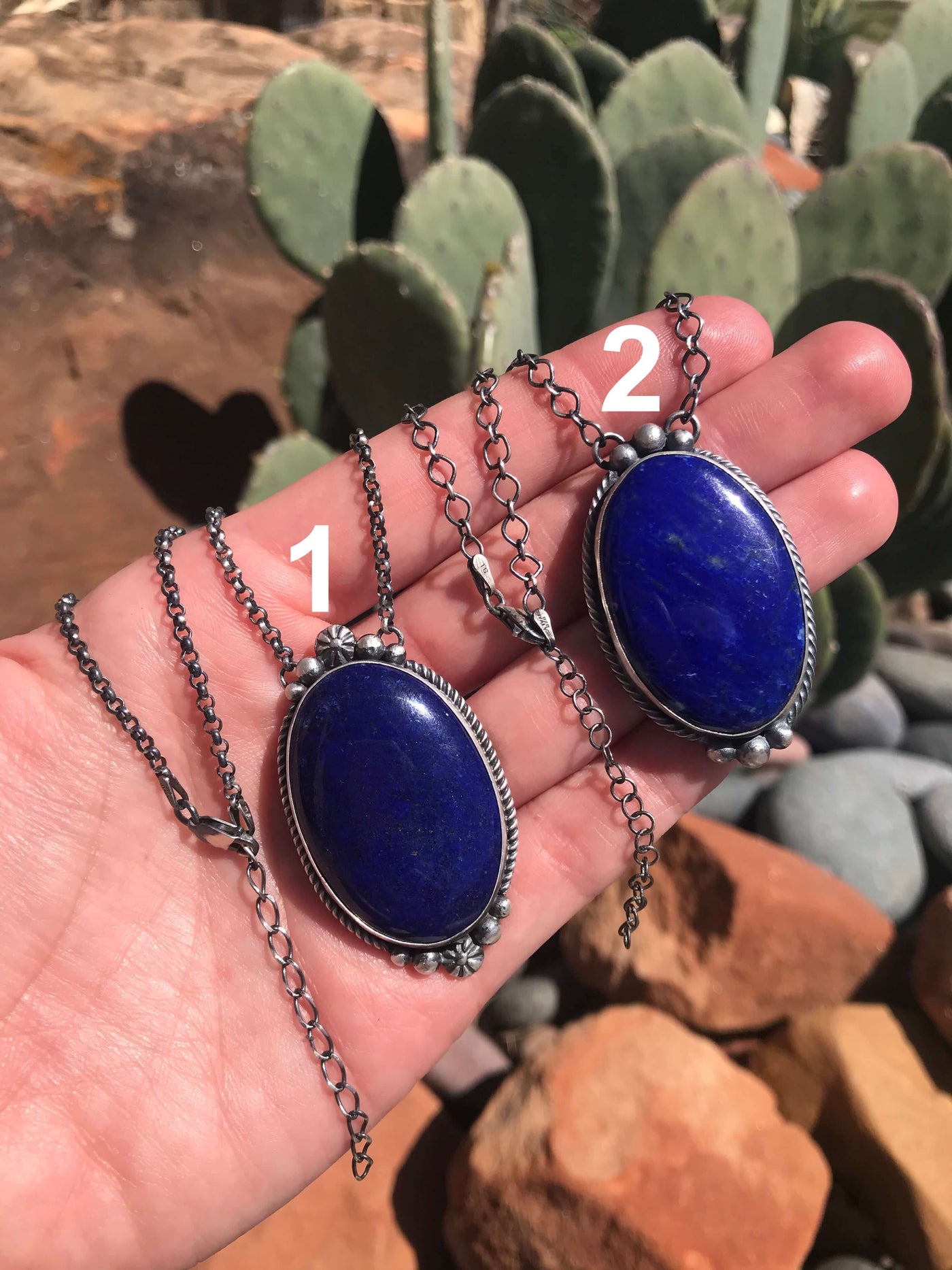 The Bianca Lapis Necklaces-Necklaces-Calli Co., Turquoise and Silver Jewelry, Native American Handmade, Zuni Tribe, Navajo Tribe, Brock Texas