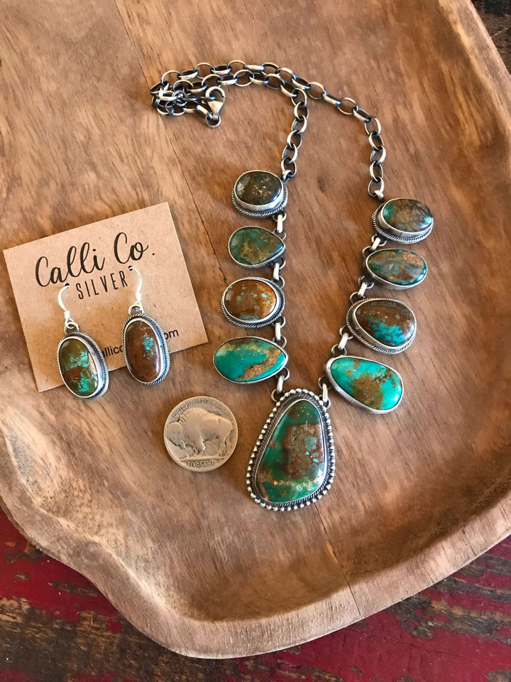 The Beckham Necklace Set-Necklaces-Calli Co., Turquoise and Silver Jewelry, Native American Handmade, Zuni Tribe, Navajo Tribe, Brock Texas
