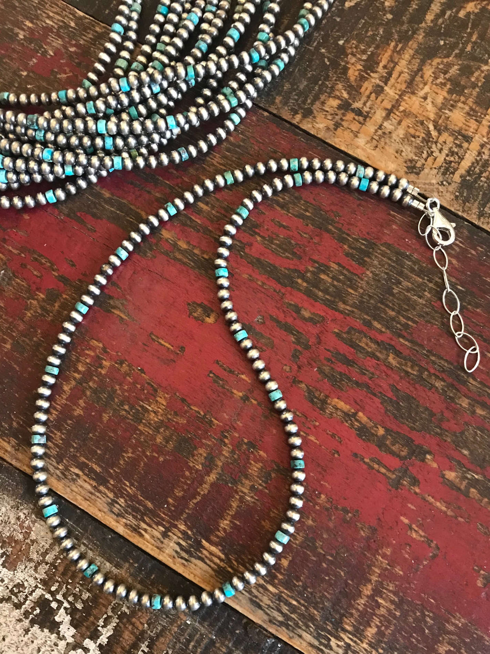 The Mama Tried Necklace, 20”-Necklaces-Calli Co., Turquoise and Silver Jewelry, Native American Handmade, Zuni Tribe, Navajo Tribe, Brock Texas