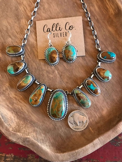 The Belle Meade Necklace Set-Necklaces-Calli Co., Turquoise and Silver Jewelry, Native American Handmade, Zuni Tribe, Navajo Tribe, Brock Texas