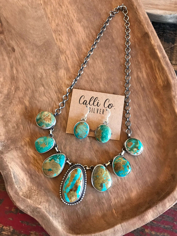 The Lagaurdo Necklace Set-Necklaces-Calli Co., Turquoise and Silver Jewelry, Native American Handmade, Zuni Tribe, Navajo Tribe, Brock Texas