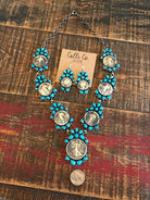 The Jay Turquoise and Coin Necklace-Necklaces-Calli Co., Turquoise and Silver Jewelry, Native American Handmade, Zuni Tribe, Navajo Tribe, Brock Texas