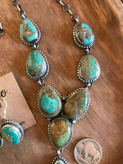 The Great Falls Necklace Set-Necklaces-Calli Co., Turquoise and Silver Jewelry, Native American Handmade, Zuni Tribe, Navajo Tribe, Brock Texas