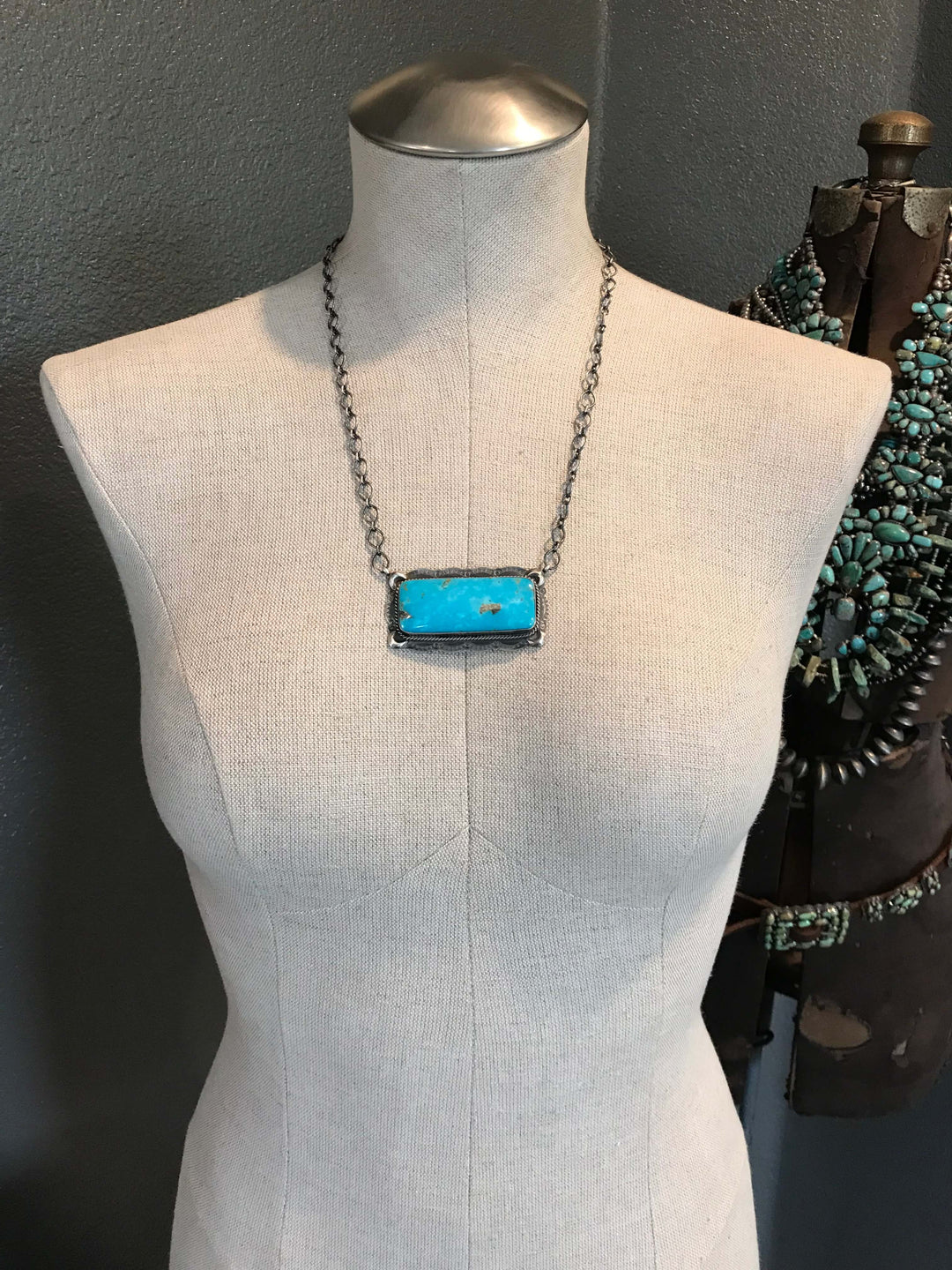The Barcelona Neckalce-Necklaces-Calli Co., Turquoise and Silver Jewelry, Native American Handmade, Zuni Tribe, Navajo Tribe, Brock Texas