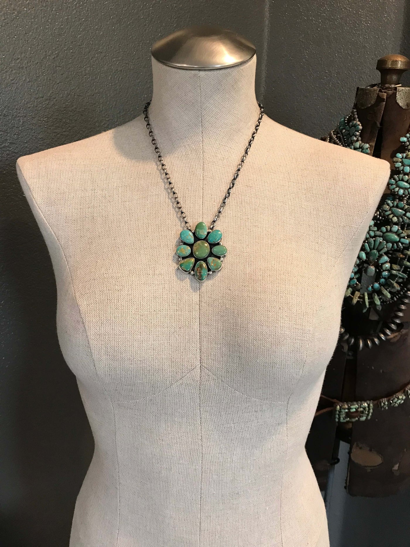 The Dublin Necklace-Necklaces-Calli Co., Turquoise and Silver Jewelry, Native American Handmade, Zuni Tribe, Navajo Tribe, Brock Texas