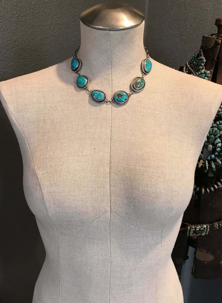 The Dalston Necklace, 1-Necklaces-Calli Co., Turquoise and Silver Jewelry, Native American Handmade, Zuni Tribe, Navajo Tribe, Brock Texas