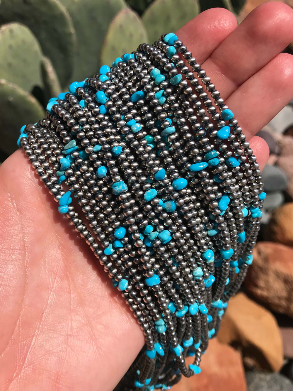 The Callanish Necklace, 16"-Necklaces-Calli Co., Turquoise and Silver Jewelry, Native American Handmade, Zuni Tribe, Navajo Tribe, Brock Texas