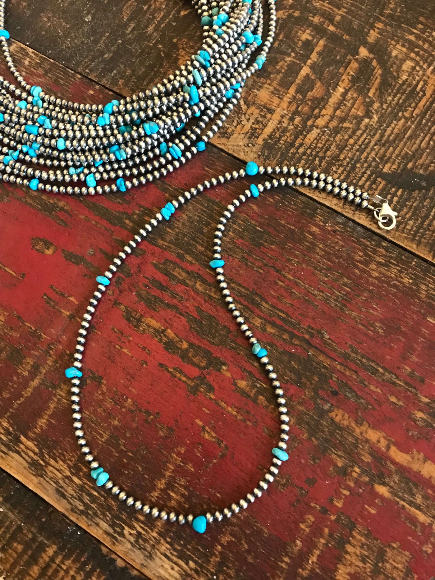The Callanish Necklace, 16"-Necklaces-Calli Co., Turquoise and Silver Jewelry, Native American Handmade, Zuni Tribe, Navajo Tribe, Brock Texas