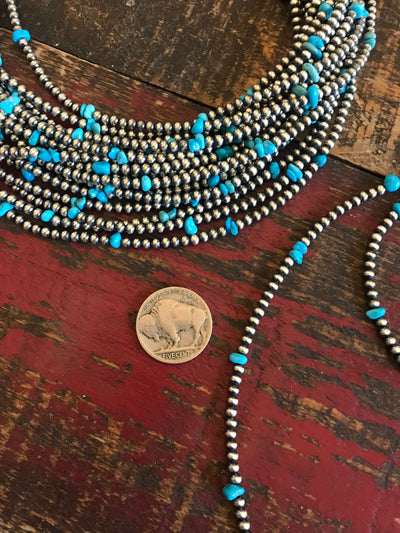 The Callanish Necklace, 16"-Necklaces-Calli Co., Turquoise and Silver Jewelry, Native American Handmade, Zuni Tribe, Navajo Tribe, Brock Texas