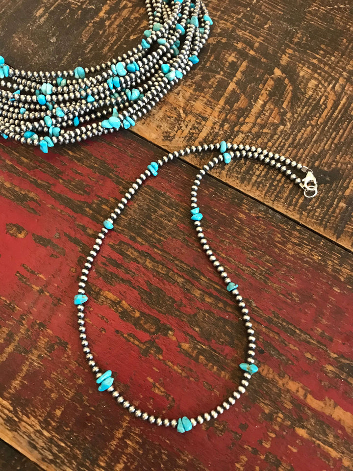 The Maizey Necklace-Necklaces-Calli Co., Turquoise and Silver Jewelry, Native American Handmade, Zuni Tribe, Navajo Tribe, Brock Texas