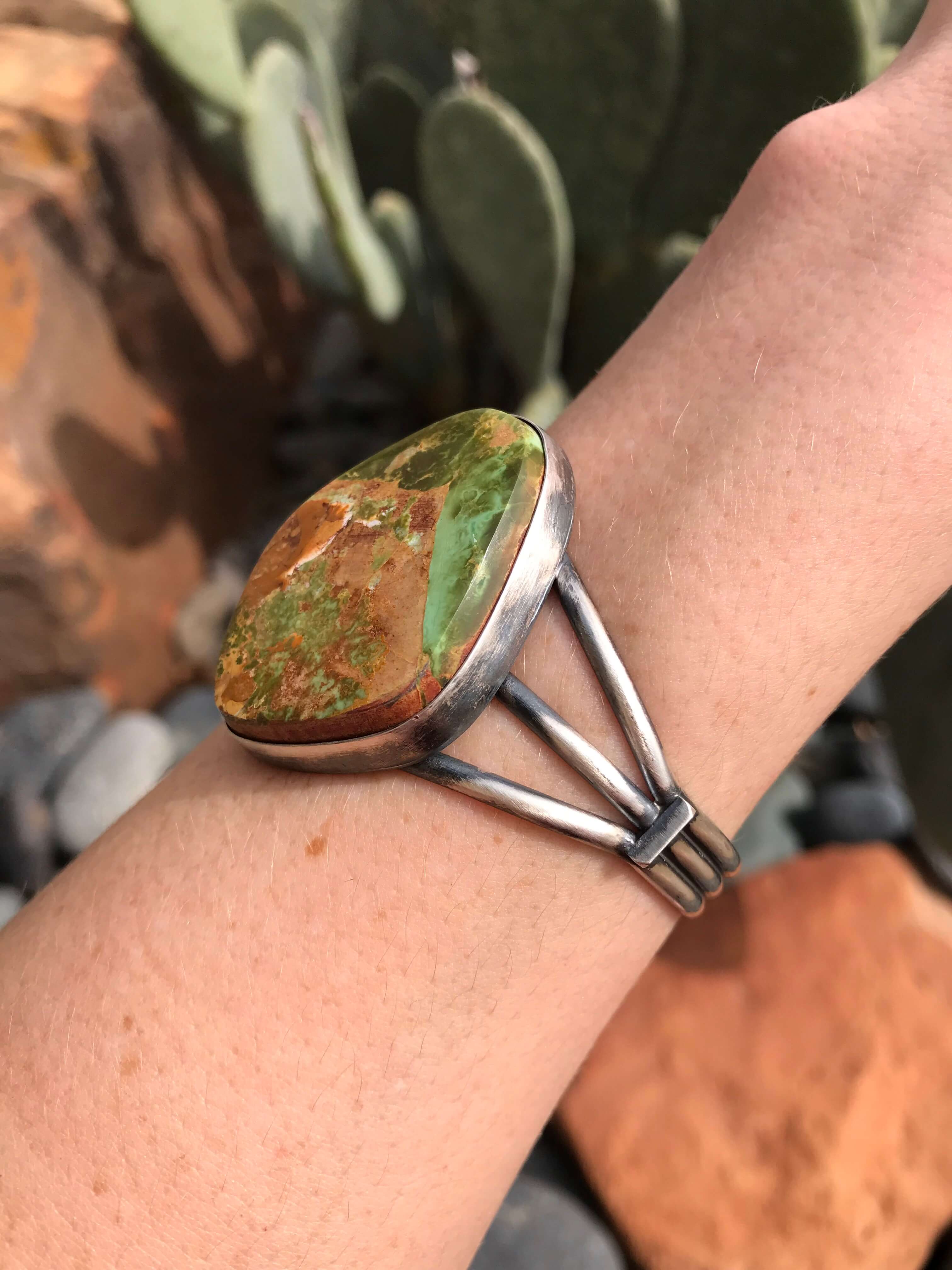 The Cabbot Cuff-Bracelets & Cuffs-Calli Co., Turquoise and Silver Jewelry, Native American Handmade, Zuni Tribe, Navajo Tribe, Brock Texas