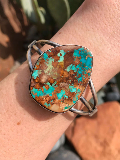 The Alanis Cuff-Bracelets & Cuffs-Calli Co., Turquoise and Silver Jewelry, Native American Handmade, Zuni Tribe, Navajo Tribe, Brock Texas