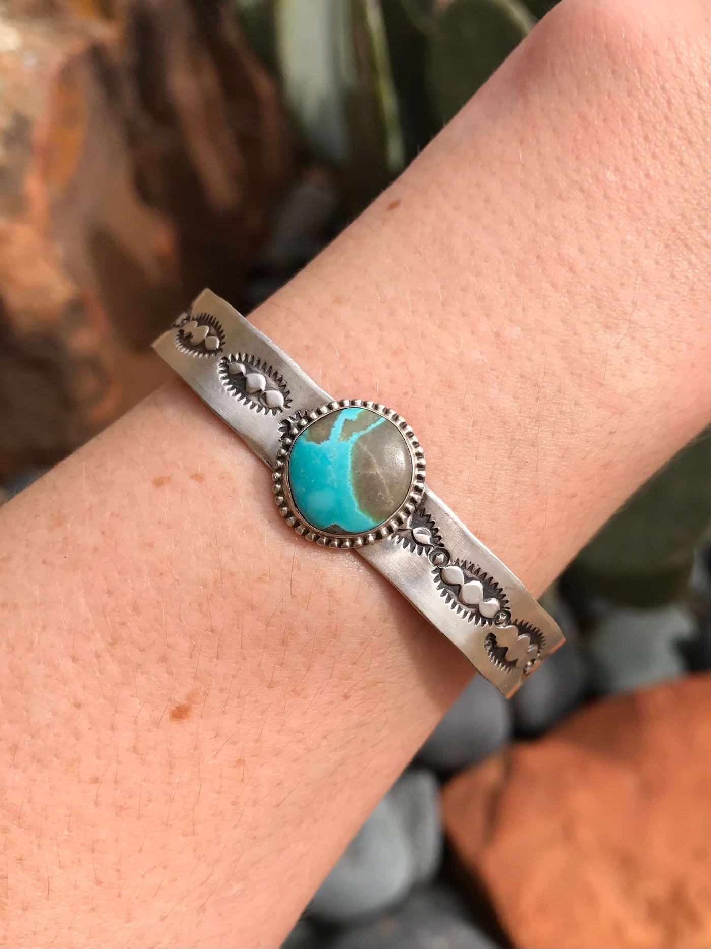 The Pimaco Cuff, 2-Bracelets & Cuffs-Calli Co., Turquoise and Silver Jewelry, Native American Handmade, Zuni Tribe, Navajo Tribe, Brock Texas