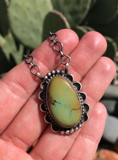 The Big Gypsum Turquoise Necklace, 2-Necklaces-Calli Co., Turquoise and Silver Jewelry, Native American Handmade, Zuni Tribe, Navajo Tribe, Brock Texas