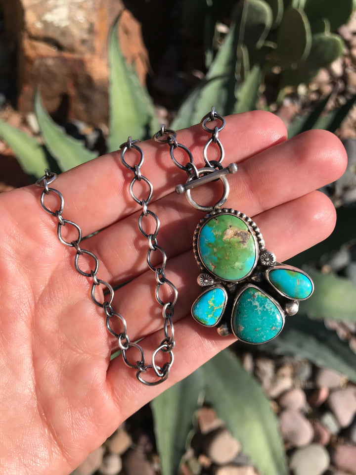 The Jenner Turquoise Necklace, 2-Necklaces-Calli Co., Turquoise and Silver Jewelry, Native American Handmade, Zuni Tribe, Navajo Tribe, Brock Texas