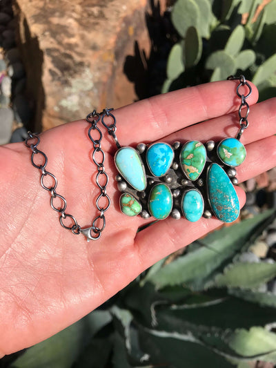 The Newbury Turquoise Necklace-Necklaces-Calli Co., Turquoise and Silver Jewelry, Native American Handmade, Zuni Tribe, Navajo Tribe, Brock Texas