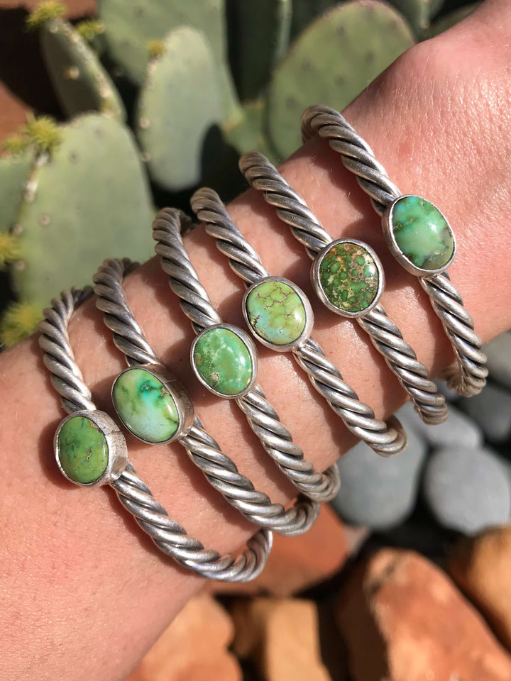 The Boone Sonoran Gold Cuffs-Bracelets & Cuffs-Calli Co., Turquoise and Silver Jewelry, Native American Handmade, Zuni Tribe, Navajo Tribe, Brock Texas