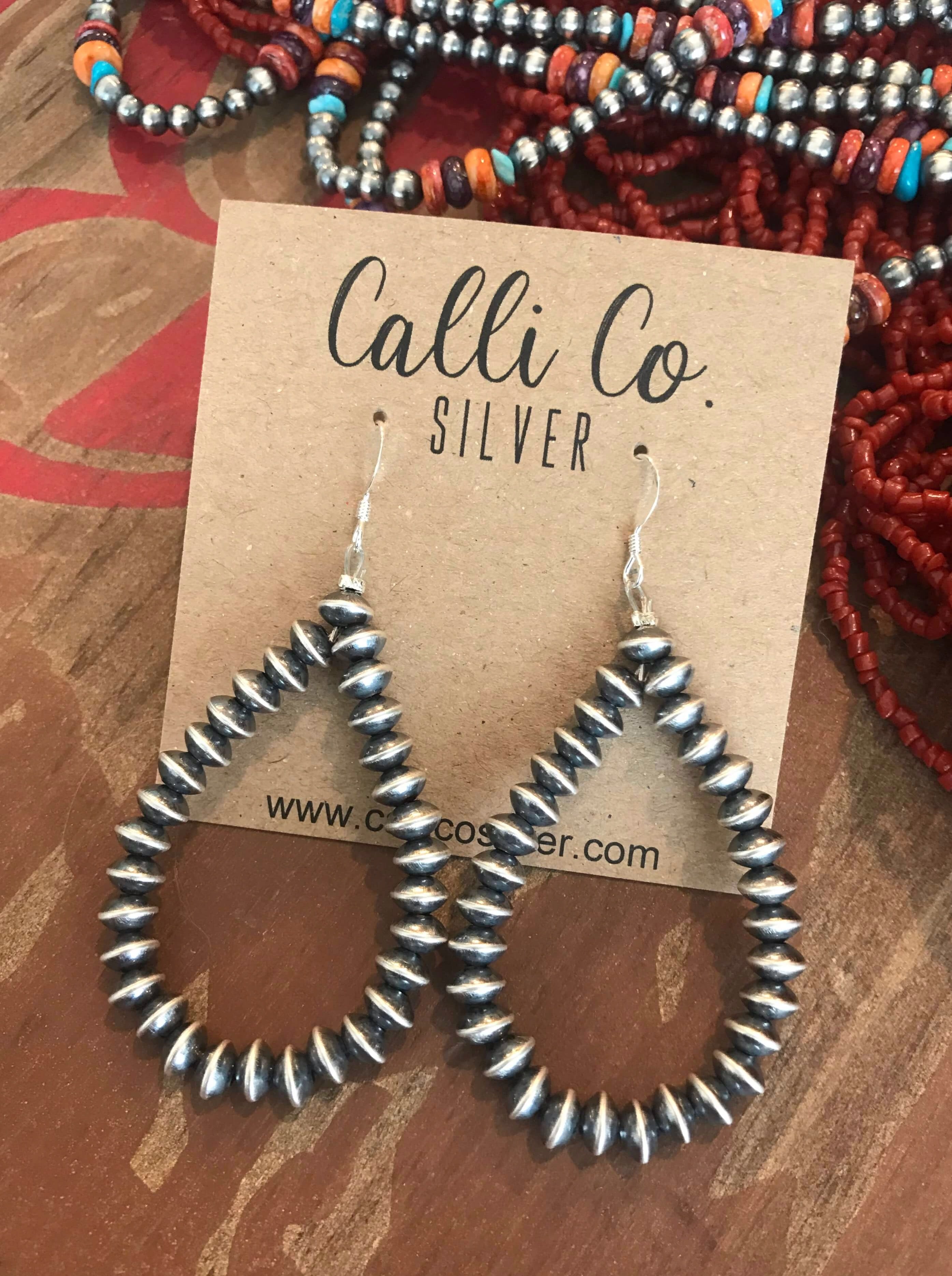 The Millsap Pearl Earrings-Earrings-Calli Co., Turquoise and Silver Jewelry, Native American Handmade, Zuni Tribe, Navajo Tribe, Brock Texas