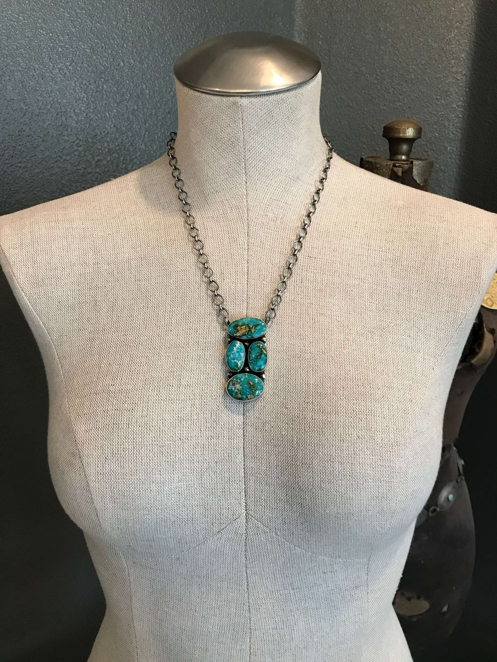 The Brookings Sonoran Gold Necklace-Necklaces-Calli Co., Turquoise and Silver Jewelry, Native American Handmade, Zuni Tribe, Navajo Tribe, Brock Texas