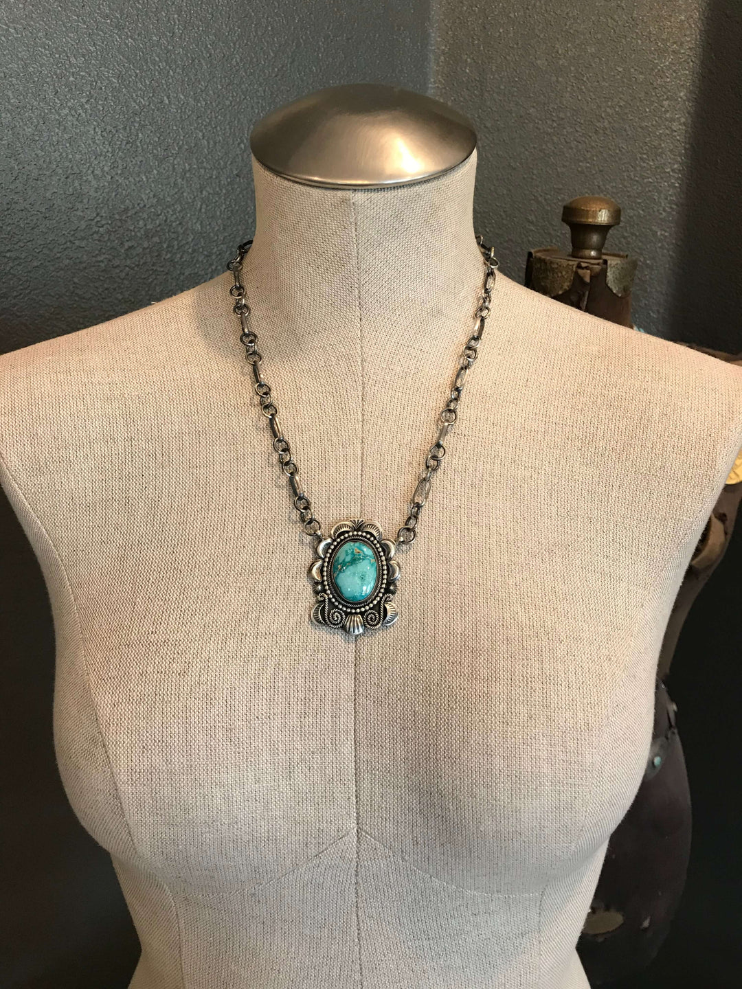 The Alaska Turquoise Necklace-Necklaces-Calli Co., Turquoise and Silver Jewelry, Native American Handmade, Zuni Tribe, Navajo Tribe, Brock Texas