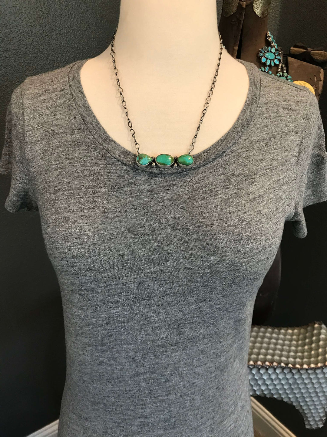 The Malekai Turquoise Necklace, 4-Necklaces-Calli Co., Turquoise and Silver Jewelry, Native American Handmade, Zuni Tribe, Navajo Tribe, Brock Texas