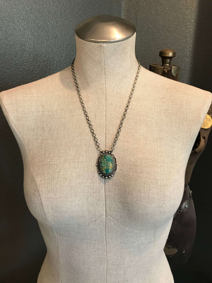 The Delancey Turquoise Necklace, 6-Necklaces-Calli Co., Turquoise and Silver Jewelry, Native American Handmade, Zuni Tribe, Navajo Tribe, Brock Texas