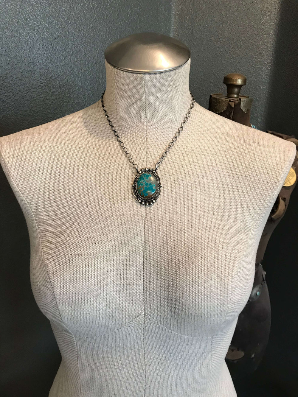 The Delancey Turquoise Necklace, 5-Necklaces-Calli Co., Turquoise and Silver Jewelry, Native American Handmade, Zuni Tribe, Navajo Tribe, Brock Texas