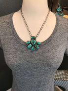 The Calvino Turquoise Cluster Necklace, 3-Necklaces-Calli Co., Turquoise and Silver Jewelry, Native American Handmade, Zuni Tribe, Navajo Tribe, Brock Texas