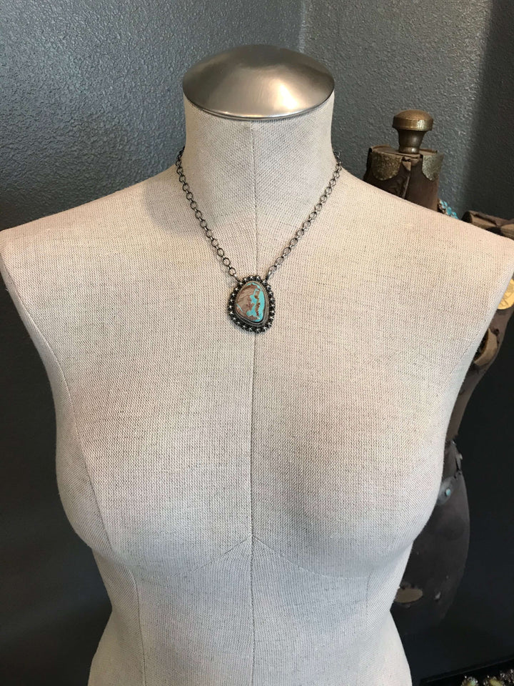 The Neiko Turquoise Necklace, 3-Necklaces-Calli Co., Turquoise and Silver Jewelry, Native American Handmade, Zuni Tribe, Navajo Tribe, Brock Texas