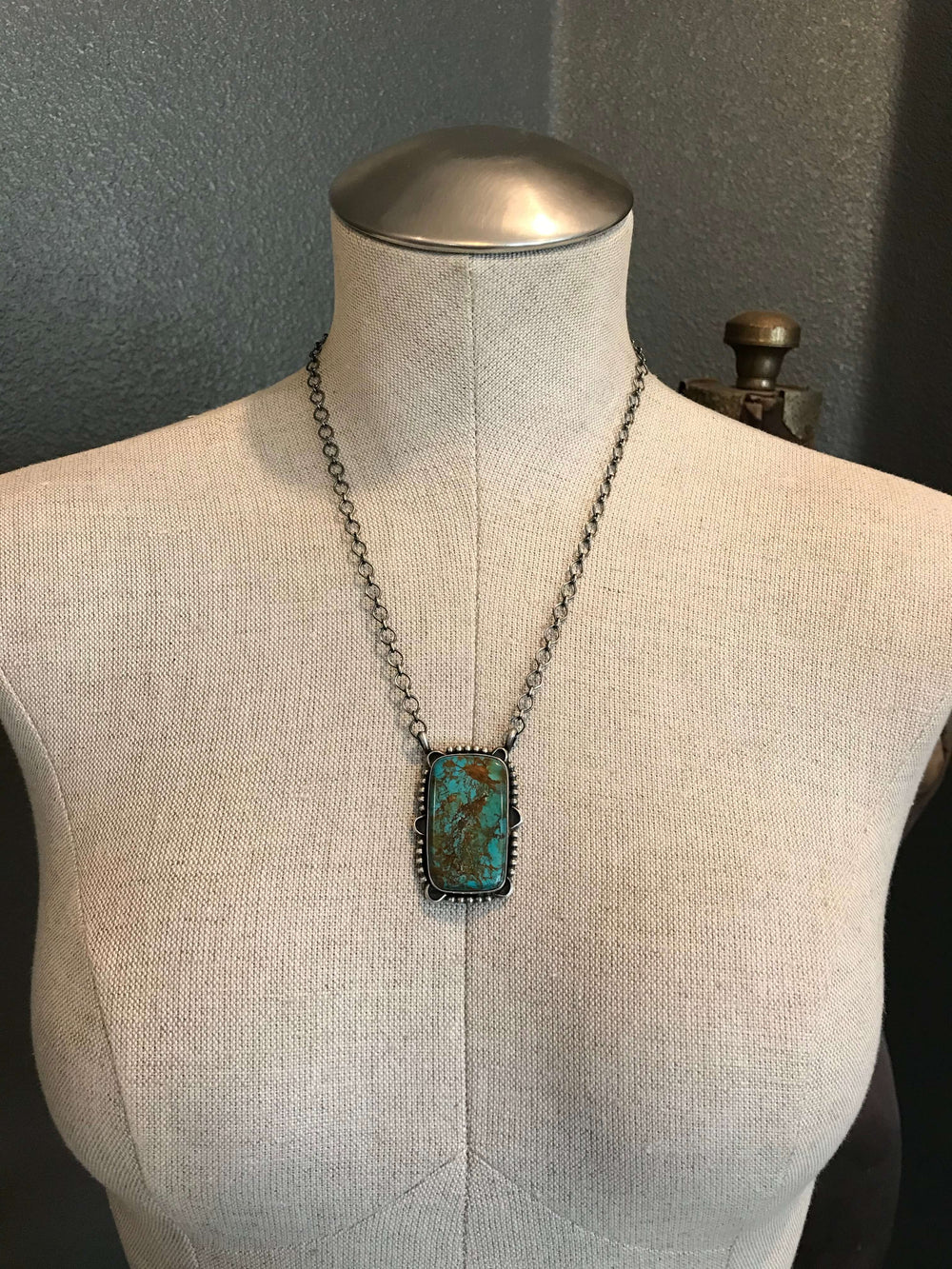 The Raven Turquoise Necklace-Necklaces-Calli Co., Turquoise and Silver Jewelry, Native American Handmade, Zuni Tribe, Navajo Tribe, Brock Texas