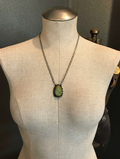 The Big Gypsum Turquoise Necklace, 2-Necklaces-Calli Co., Turquoise and Silver Jewelry, Native American Handmade, Zuni Tribe, Navajo Tribe, Brock Texas