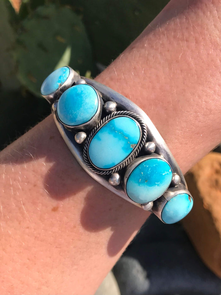 The Cococino Turquoise Cuff-Bracelets & Cuffs-Calli Co., Turquoise and Silver Jewelry, Native American Handmade, Zuni Tribe, Navajo Tribe, Brock Texas