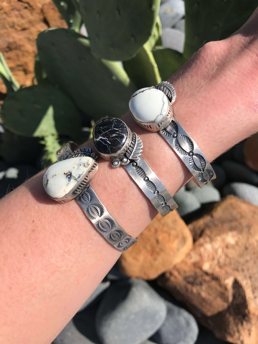 The Gallatin Cuffs-Bracelets & Cuffs-Calli Co., Turquoise and Silver Jewelry, Native American Handmade, Zuni Tribe, Navajo Tribe, Brock Texas