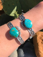 The Cananea Turquoise Cuffs-Bracelets & Cuffs-Calli Co., Turquoise and Silver Jewelry, Native American Handmade, Zuni Tribe, Navajo Tribe, Brock Texas