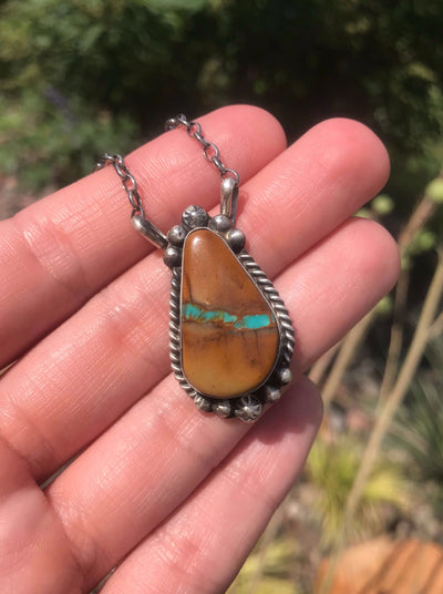The Telluride Necklace in Ribbon Turquoise, 6-Necklaces-Calli Co., Turquoise and Silver Jewelry, Native American Handmade, Zuni Tribe, Navajo Tribe, Brock Texas