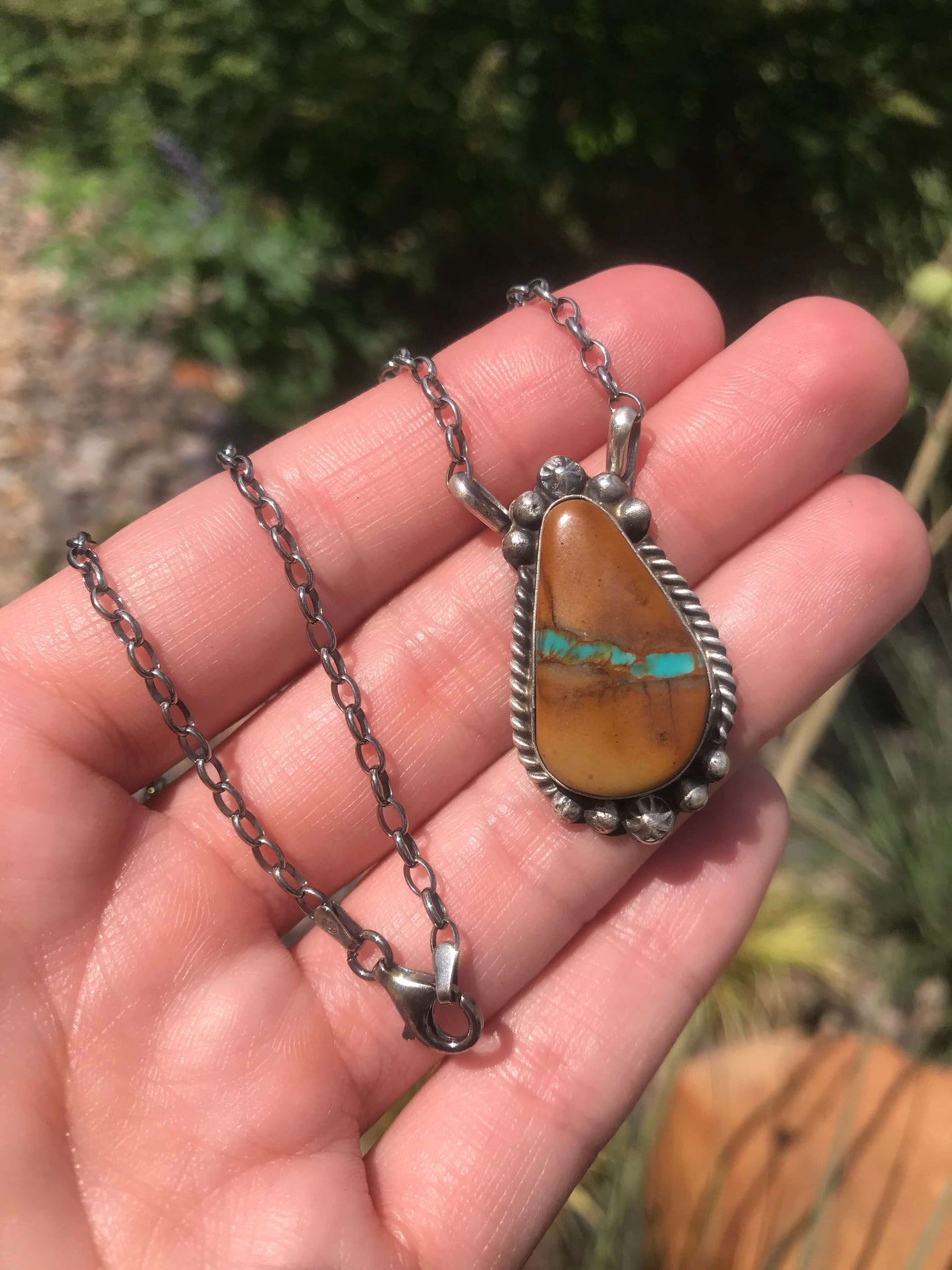 The Telluride Necklace in Ribbon Turquoise, 6-Necklaces-Calli Co., Turquoise and Silver Jewelry, Native American Handmade, Zuni Tribe, Navajo Tribe, Brock Texas