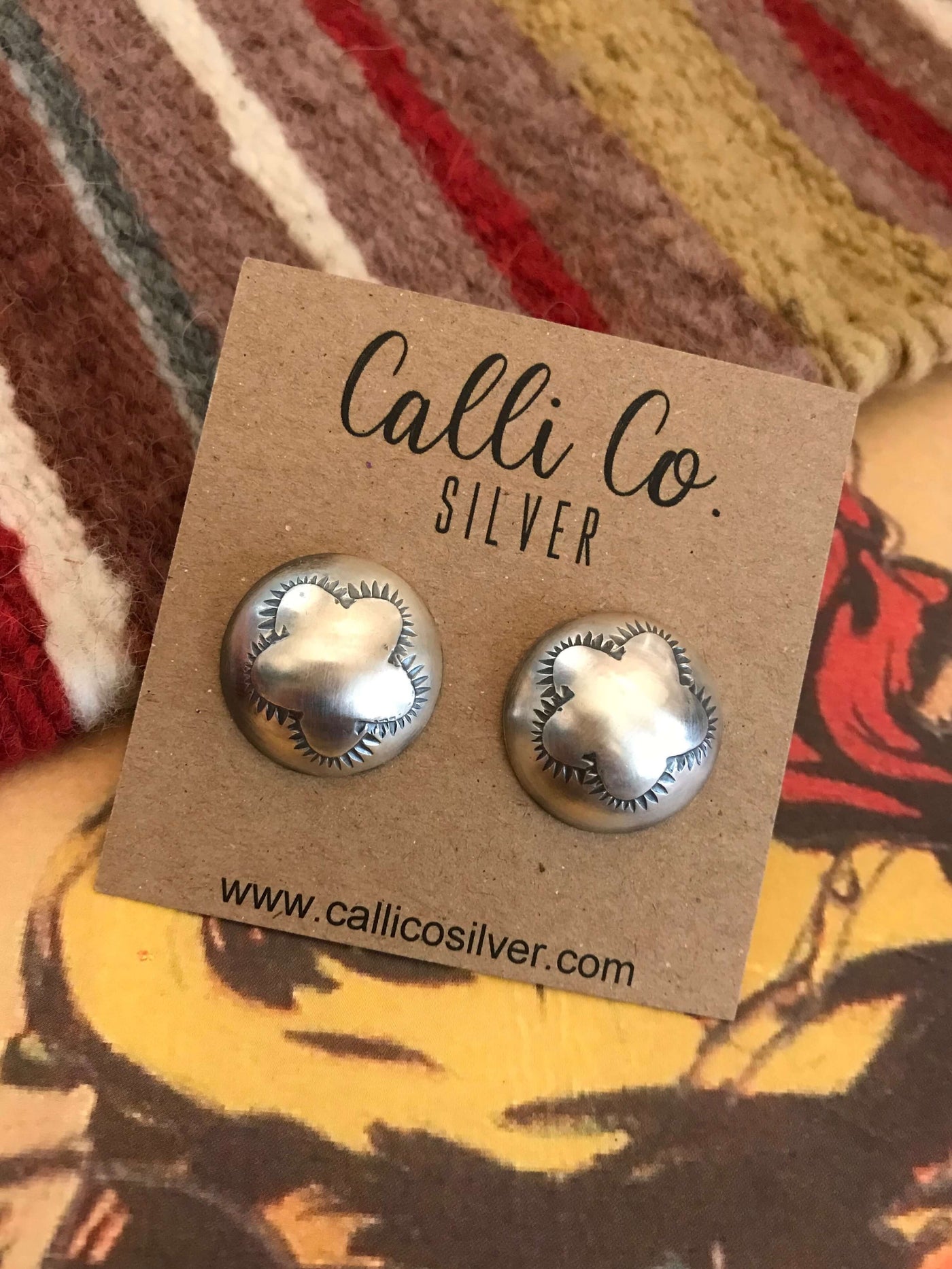 The Mendocino Sterling Earrings, 5-Earrings-Calli Co., Turquoise and Silver Jewelry, Native American Handmade, Zuni Tribe, Navajo Tribe, Brock Texas