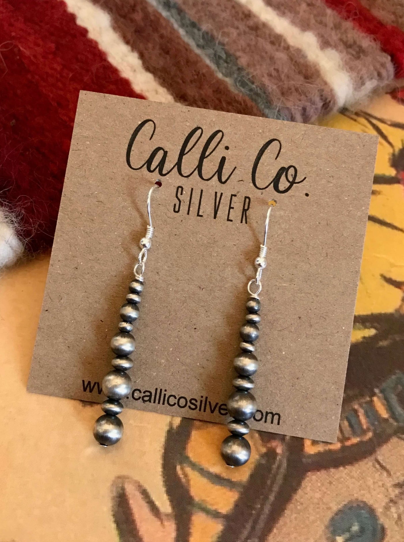 The Tennessee Pearl Earrings-Earrings-Calli Co., Turquoise and Silver Jewelry, Native American Handmade, Zuni Tribe, Navajo Tribe, Brock Texas