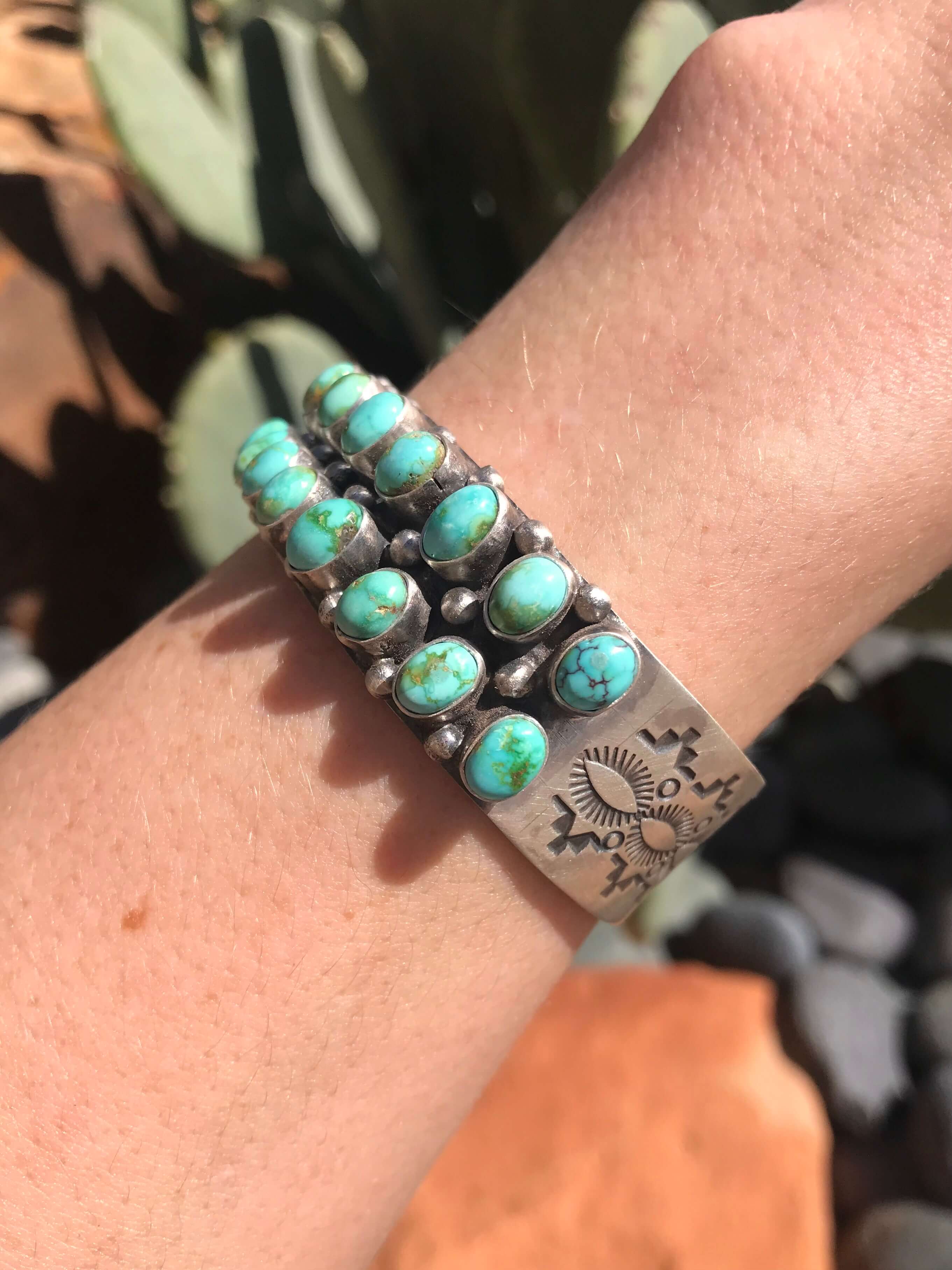 Turquoise Bracelet, Hill Tribe Silver Turquoise buy Bracelet