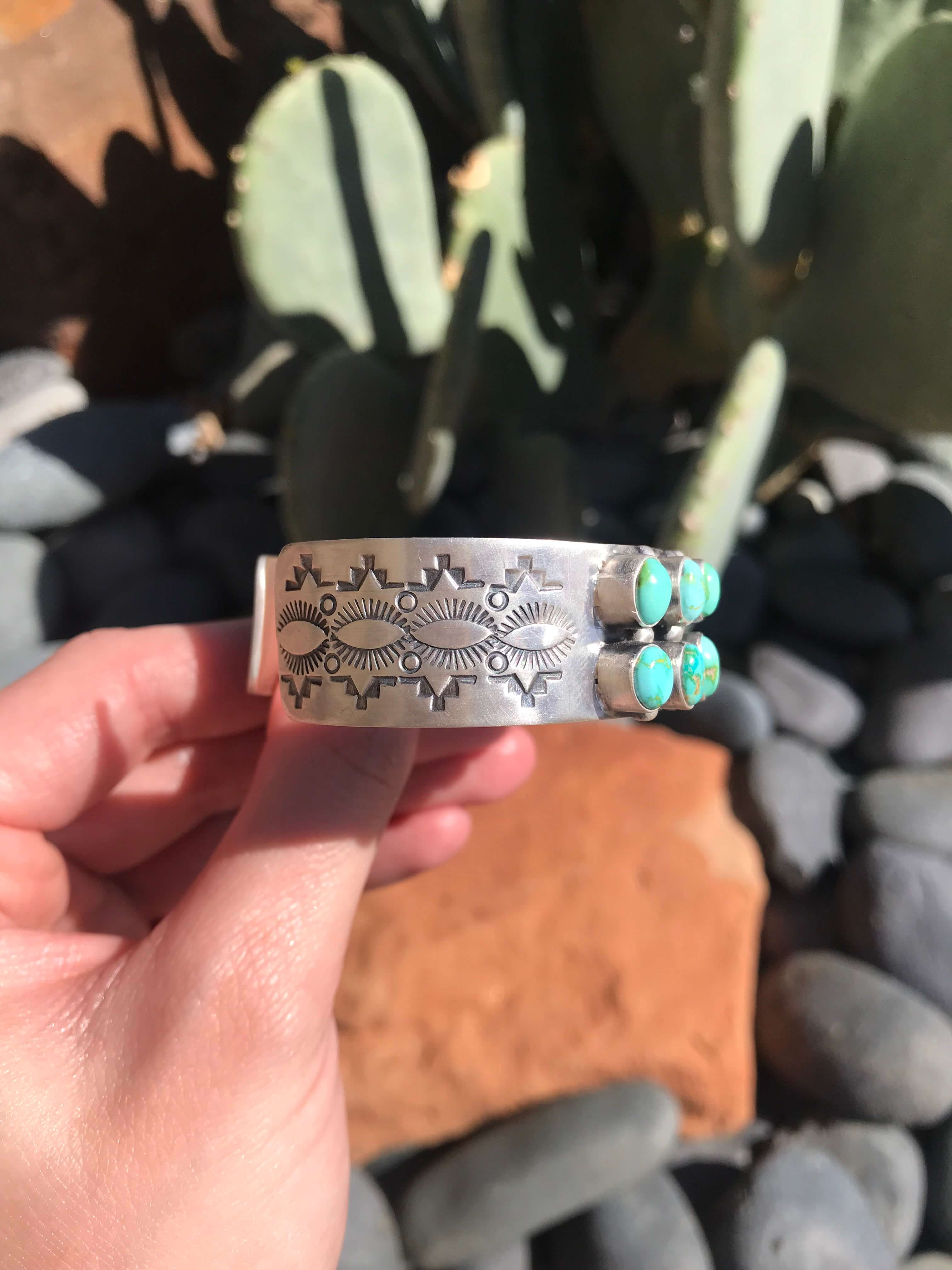 The East Hill Cuff-Bracelets & Cuffs-Calli Co., Turquoise and Silver Jewelry, Native American Handmade, Zuni Tribe, Navajo Tribe, Brock Texas