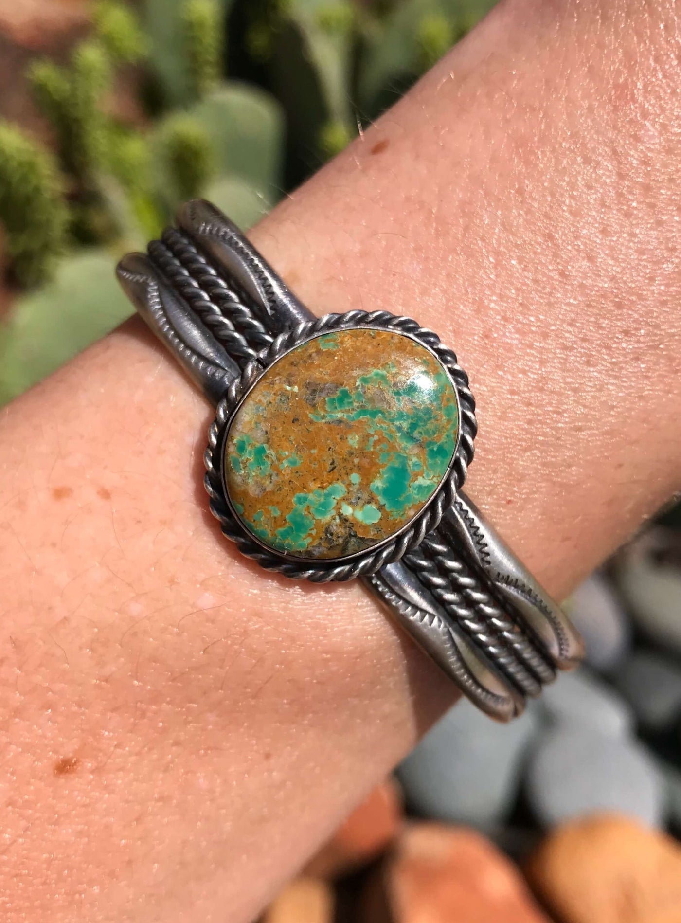 The Deadwood Turquoise Cuff-Bracelets & Cuffs-Calli Co., Turquoise and Silver Jewelry, Native American Handmade, Zuni Tribe, Navajo Tribe, Brock Texas