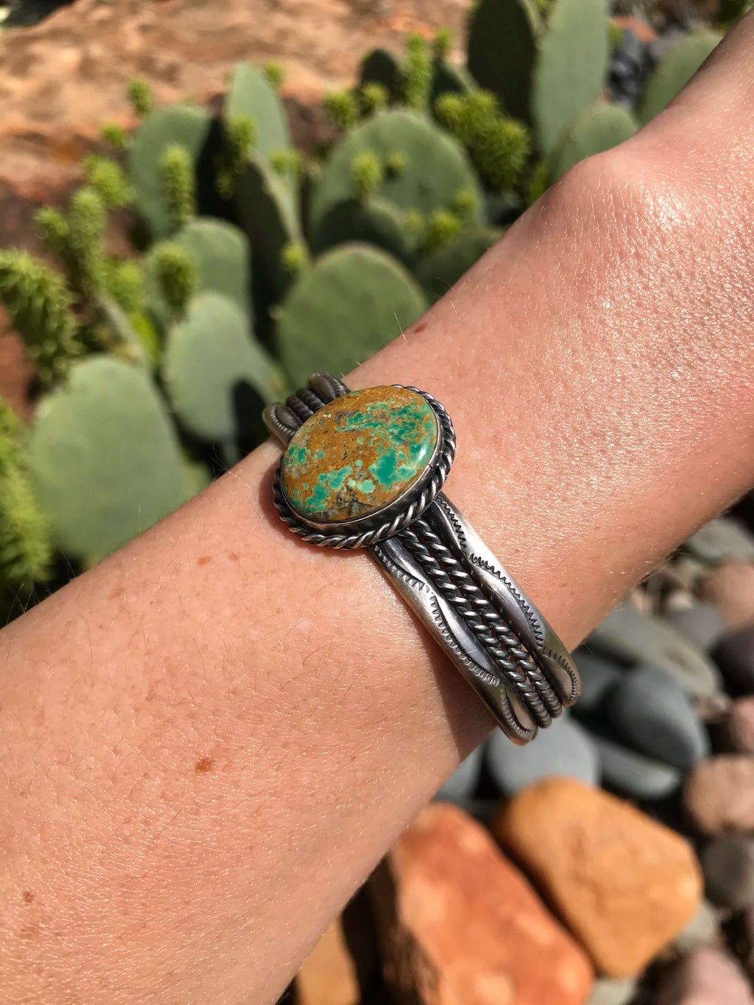 The Deadwood Turquoise Cuff-Bracelets & Cuffs-Calli Co., Turquoise and Silver Jewelry, Native American Handmade, Zuni Tribe, Navajo Tribe, Brock Texas