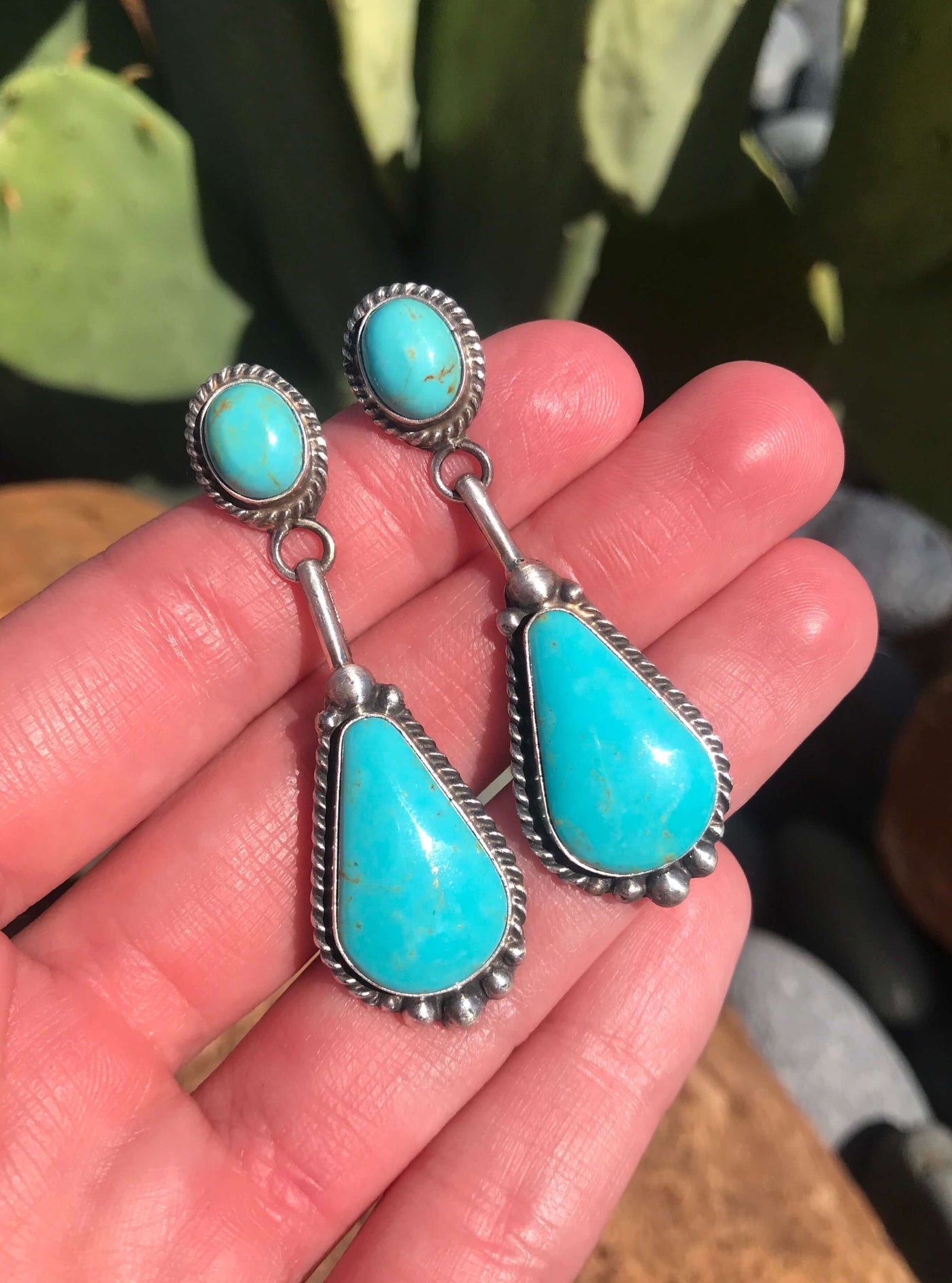 The Dawson Earrings, 10-Earrings-Calli Co., Turquoise and Silver Jewelry, Native American Handmade, Zuni Tribe, Navajo Tribe, Brock Texas