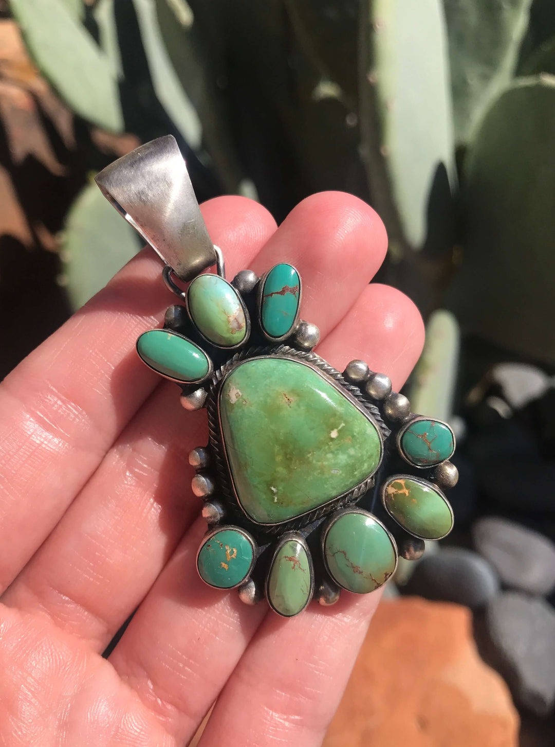The Hudson Oaks Pendant-Pendants-Calli Co., Turquoise and Silver Jewelry, Native American Handmade, Zuni Tribe, Navajo Tribe, Brock Texas
