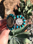 The 1936 Turquoise Cuff-Bracelets & Cuffs-Calli Co., Turquoise and Silver Jewelry, Native American Handmade, Zuni Tribe, Navajo Tribe, Brock Texas