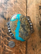 The Enrico Turquoise Ribbon Statement Cuff-Bracelets & Cuffs-Calli Co., Turquoise and Silver Jewelry, Native American Handmade, Zuni Tribe, Navajo Tribe, Brock Texas