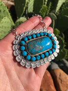 The Meridian Turquoise Statement Necklace-Necklaces-Calli Co., Turquoise and Silver Jewelry, Native American Handmade, Zuni Tribe, Navajo Tribe, Brock Texas