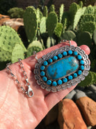 The Benavides Turquoise Statement Necklace-Necklaces-Calli Co., Turquoise and Silver Jewelry, Native American Handmade, Zuni Tribe, Navajo Tribe, Brock Texas