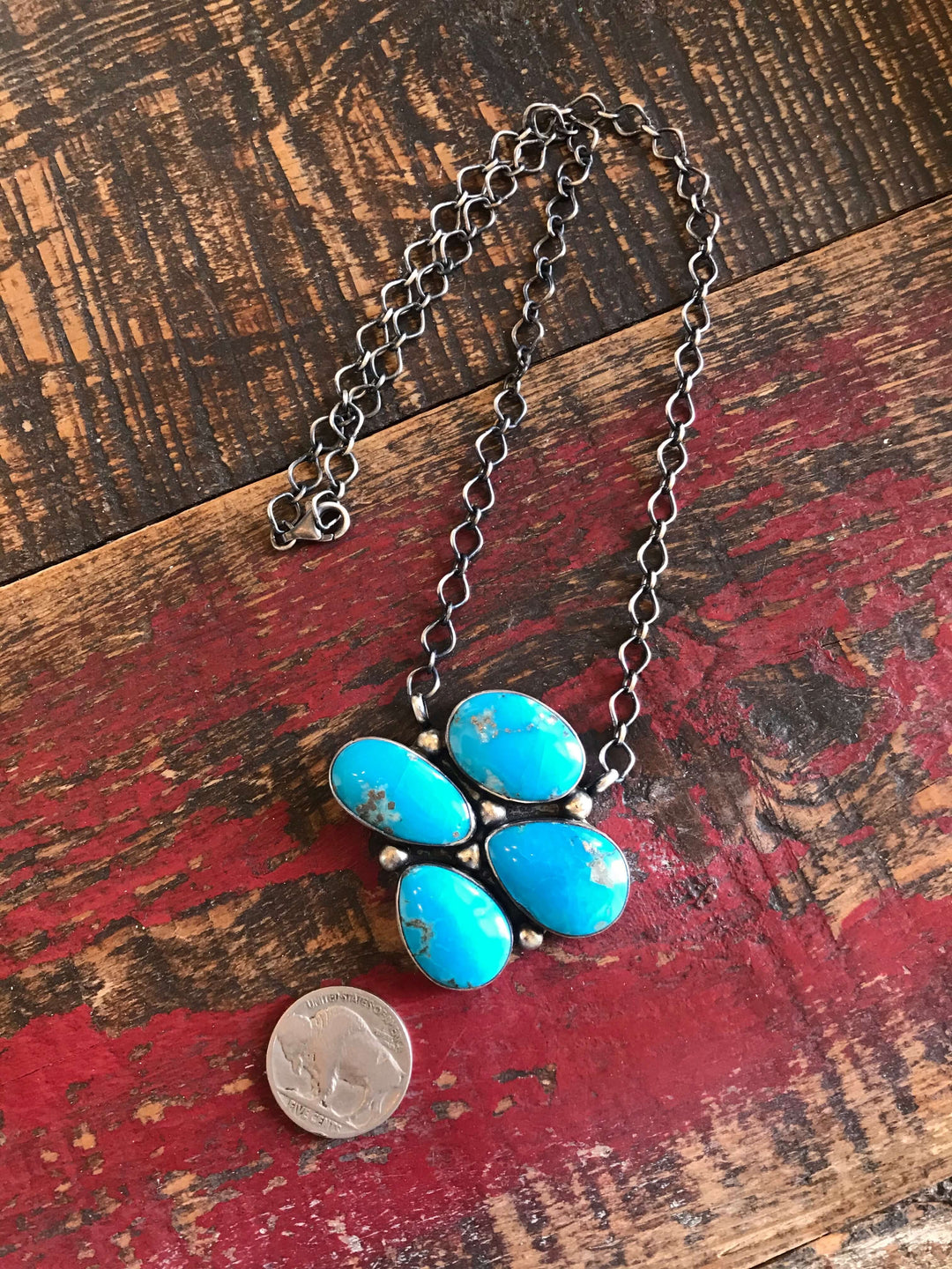 The Wausa Turquoise Necklace-Necklaces-Calli Co., Turquoise and Silver Jewelry, Native American Handmade, Zuni Tribe, Navajo Tribe, Brock Texas